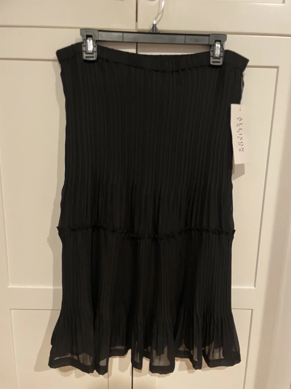 NWT Allison Taylor Black Chiffon Maxi Skirt Size XL